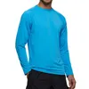 Men's Thermal Underwear Summer Fashion Trend Solid Color Long Sleeved Surfing Suit Swimming Sun Slim Fit Dark