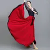 Stage Wear Espagnol Flamenco Gypsy Lady Jupe Danse Pratique Femmes Deux Couleurs Des Deux Côtés Laçage Longue Grande Performance Swing