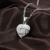 Heart Shape Pendant S Sier Plated Full Diamonds Stone Women Girls Lady Wedding Jewelry