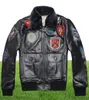 Avirex 2019 gola de pele real cowskin jaqueta de vôo dos homens jaqueta bomber casaco de couro genuíno motocicleta 6619922