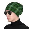 Berets Green And White Scottish Tartan Flannel Plaid Skullies Beanies Hats Warm Autumn Winter Cap Knitted Bonnet Caps For Men Women