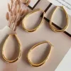 Dangle Earrings Unice Women Retro Simple Adaggaghated Real 18K Gold SolidElywer AU750 Fine Jewelry Oval Drop All Match