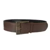 Darlingaga Vintage Fashion Brown Metal Buckle Women Belts Y2K Accessories Waistband Grunge Wide Belt Sashes Leather Outwear Chic 240106