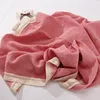 Fleece född filt termiska filtar mjuk fast set bomulls täcke spädbarn sängkläder swaddle wrap luftkonditionering 110x110 cm 240106