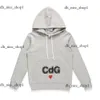 CDGフーディーデザイナーメンズパーカーCOMS COM DES GARCONS SWEATSHIRT MOCKNECK PLAY BIG HEART HOODIE FULL ZIP UP BEIGE BRADD OFF HOODIE 549