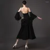Sahne Giyim Peri Balo Salonu Dans Elbisesi Kadın Siyah Dantel Partisi Balo Vals Performans Kostümü Yetişkin Rekabet Giysileri Bl12205