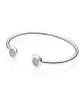 Authentic 925 Sterling Silver Cuff Bangle for Women Brand Logo Fit Charm Beads Silver Armband DIY JEYCHEG Gift8654116