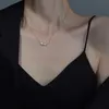Pendant S925 Sterling Silver Samma imitation Pearl Necklace Women's Light Luxury Temperament Nisch High-End French Pearl CollarBone Chain Chain Chain