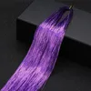 Guirlandes de cheveux scintillantes, mèches colorées arc-en-ciel, couvre-chef pour filles, Extensions de faux cheveux au Laser, bandes scintillantes décoratives, 93cm