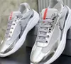 Luxe America Cup Runner baskets chaussures maille tissu réflexion cuir formateurs hommes décontracté marche italie mode