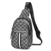 Waist Bags New Business and Leisure Checkered Chest Bag Korean Edition Men's Bag Single Shoulder Bag Crossbody Bag Trendy Backpack Small Body Bag