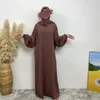 Vêtements ethniques Ramadan Sweat à capuche Abaya Cousu Hijab Écharpe Robe de prière musulmane Eid Veiled Abayas pour femmes Jilbab Kaftan Robe Islam Dubaï Djellaba