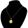 Ожерелья с подвесками в виде китайского дракона для женщин и мужчин, благоприятные украшения-талисманы из желтого золота 14 карат, счастливые подарки