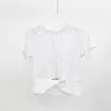 LL YOGA Camisa de manga curta Camiseta de canto de gravata respirável Camiseta cortada Camiseta Circada Camiseta macia e leve Camise