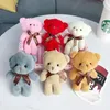 30 teile / los Netter Gefüllter Teddybär 12 cm Cartoon Plüsch Puppe Schlüsselbund Tasche Pendent DIY Dekorative Anhänger Kinder Geschenke 240106