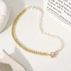 Kedjor Original smycken Natural Barock Freshwater Pearl 14k Gold Filled Female Asymmetry Halsband för kvinnor Födelsedagspresenter