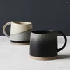 Tassen Stoare Tasse 350 ml/400 ml Retro-Keramik National Tide Schwarz-Weiß-Latte-Tasse Kaffee im chinesischen Stil Terrakotta