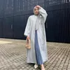 Roupas étnicas Abaya para Mulheres Muçulmanas Cardigan Aberto Kimono Maxi Vestido Turco Kaftan Islâmico Eid Party Ramadan Femme Árabe Robe Dubai