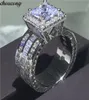 Choucong Vintage Court Ring 925 Sterling Silver Princess Cut 5A CZ Stone Engagement Wedding Band Rings for Women Jewelry Gift7854941