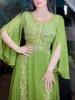 Etnische kleding Eid borduurwerk Abaya Dubai luxe feestjurk voor vrouwen moslim split mouw bruiloft avondjurken Marokko Kaftan gewaad