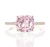 18K Rose Gold Pink Sapphire Diamond Ring 925 Srebrny Party Wedding Pierścienie dla kobiet Fine Jewelry2823605