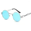 Sonnenbrille ODIDOS Runde Männer Frauen Metall Punk Vintage Sonnenbrille Marke Designer Mode Gläser Spiegel Objektiv Top Qualität Oculo UV400