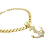 Hip Hop Fashion Iced Out Anchor Certificado Ouro Diamante Pingente 20 11mm Corrente Cubana Para Seu Marido