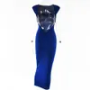 JUNE LIPS Pink Blue Green Backless Ruched Party Dress for Women Sexy Outfits Summer Maxi Bodycon Dresses Wholesale 240106