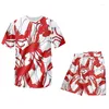 Men's Tracksuits OGKB Fashion 3D Tshirt And Shorts Set Women Lobster Print Funny Plus Size Tracksuit Man Summer Tops Short Pants Drop