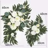 Yan Spring Wedding Welcome Sign Flowers Artificial Floral Swags för Rustic Wedding Backdrop Reception Ceremony Decoration 240106