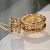 Bvlgaerri Band Designer Anneaux v Or Haute Baojia Liuding Bord Diamant Céramique Spdesigner Bague Designer Bague Couple Style 18k Rose Large Étroit