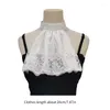 Laços Victorian Ruffled Collar Sheer Girls Blusa Lapela Xaile Decorativo para Lady Medieval Cosplay