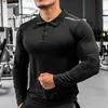 Mens Spor Salonu Sıkıştırma Gömlek Erkek Rashgard Fitness Uzun Kollu Çalışan Giysiler Homme T-Shirt Futbol Jersey Sportswear Kuru Fit 240106