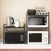 Küchenaufbewahrung HOOKI Mehrschichtige Arbeitsplatte Multifunktions-Ofengestell Reiskocher Einziehbare Mikrowelle Ov