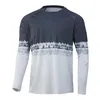 Erkekler Gömlek UV Koruması Açık Hava Spor Crewneck Topsrunning Sun T -Shirts Upf50 Erkekler Uzun Kollu Balıkçı Gömlek - Nefes Bulight 240106