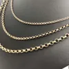 Rolo Belcher Gold Plated Oval Pearl Link Chain Choker Halsband Rostfritt stål Belcher -kedja Halsband för män