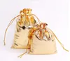 100 PCS gold plated Gauze Satin Drawstring Bags 4SIZES Wedding Jewelry Packaging Pouches Nice Gift Bags FACTORY5190166