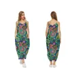 Robes décontractées Femmes Robe Halter Col Été Cajou Fleurs Imprimé Sans Manches Midi Dos Nu Lâche Fête Sexy Plage Streetwea