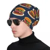 Berets BIG PATTY HAMBURGER Warm Knitted Cap Hip Hop Bonnet Hat Autumn Winter Outdoor Beanies Hats For Unisex Adult