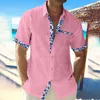 Mäns casual skjortor lätta strandskjorta kort ärmknapp ner blus löst fit tee polyester tyg olika färgalternativ