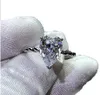 Bling Water Drop 3CT Lab Diamond Pierścień 925 Srebrny Srebrny Bijou zaręczynowe obrączki dla kobiet2139618