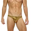 Onderbroeken Heren Metallic Glanzende Laagbouw Slips Zwemmen Badmode Lingerie Elastische Taille Ardennenzakje Ondergoed Dunne Ademende Slipjes