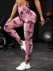 Tie Dye Yoga Pants Sport Leggings 2 Piece Seamless High midja Push Up Woman Tights Fitness Workout Leggins Gym Clothing 240106
