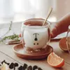 Bicchieri da vino Cucina a doppio strato Tazza da latte Kid Caffè Acqua Succo Bicchieri Regalo per la casa Boccale di birra in vetro 250ml Animale carino creativo