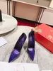 silvery Buckle Rivets Embellished high heeled Dress shoe with box sle