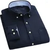 Erkekler Sıradan Gömlek Katı Gömlek Oxford Kumaş Düzenli Uyum Uzun Kollu Kovboy Erkekler İçin Kolay Bakım Adam