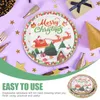 Louça descartável mesa de natal decoração decorações papel festa pratos talheres kit copos favor