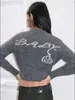 Женский вязаный кардиган на молнии из шерсти Paloma, свитеры из испанской шерсти, пуловер, короткая куртка с надписью, пальто, топы для женщин, дизайнерские кашемировые свитера