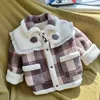 Down Coat Girls' Woolen Thickened Alpaca Fleece/Fiber Princess Style Plaid Year Snow