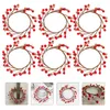 Dekorativa blommor 6 PCS Berry Candlestick Wreath Artificial Christmas Xmas Ring Tree Decorations Foam Matsalsbord